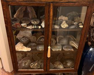 Antique Oak Display Cabinet