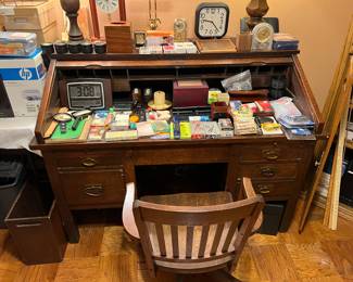 Solid Oak Roll top desk