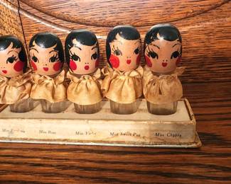 Karloff Floral Quintuplets Perfume Bottles 1930s Complete Set