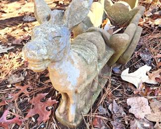 Concrete Donkey Cart Yard Decor Patio Decor