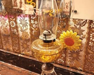 Unique Glass Base Oil Lamp