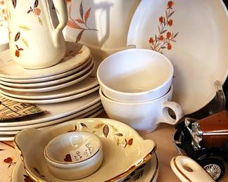 Hall China Jewel tea autumn leaf collection 100's of pieces (some not shown, still in totes).