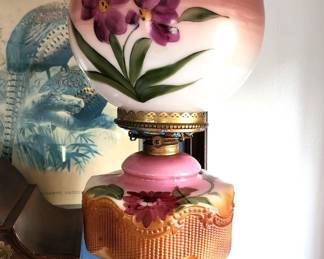 Pink Floral Gone With The Wind Lamp