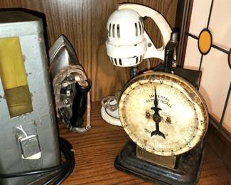 Vintage Scale, Kitchen Mixer and Clothes Iron