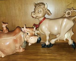 Vintage Cow Cookie Jar and Cow Hanger