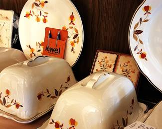 Hall China Jewel tea autumn leaf collection 100's of pieces (some not shown, still in totes).
