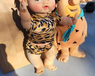 Pebbles Flintstone Doll 11.5" Hana Barbara By Ideal Toys From 1963 & Fred Flintstone Doll