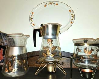 Mid Century Modern MCM Coffee Carafe Silex Jewel Tea Design Handle Clear Glass