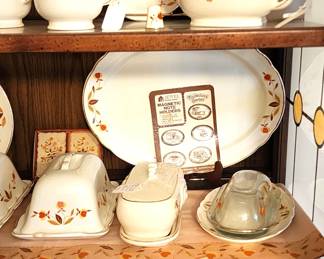 Hall China Jewel tea autumn leaf collection 100's of pieces (some not shown, still in totes).