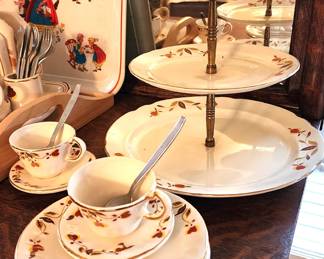 Hall China Jewel tea autumn leaf collection 100's of pieces (some not shown, still in totes).