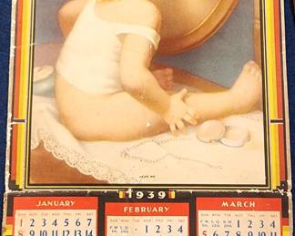 Vintage 1939 Calendar