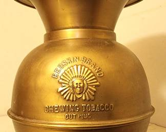 ANTIQUE REDSKIN CHEWING TOBACCO SPITTOON