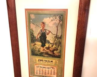 Jewel Tea Co Vintage Calendar Framed