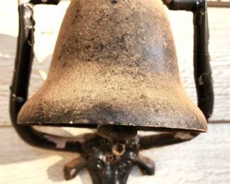 Vintage Cow Dinner Bell, Cast Iron Bell with Longhorn Design (Small Doorbell)