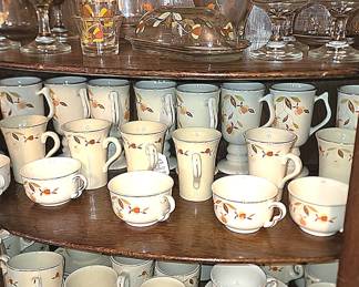 Hall China Jewel tea autumn leaf collection 100's of pieces (some not shown, still in totes).