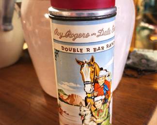 1954 Roy Rogers & Dale Evans Double R Bar Ranch Thermos (Cork inside is broke off but otherwise is good condition).