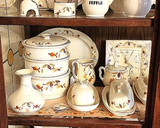Hall China Jewel tea autumn leaf collection 100's of pieces (some not shown, still in totes).