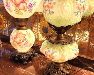 Two Beautiful Gone with the Wind Hand Painted Lamps