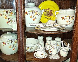 Hall China Jewel tea autumn leaf collection 100's of pieces (some not shown, still in totes).