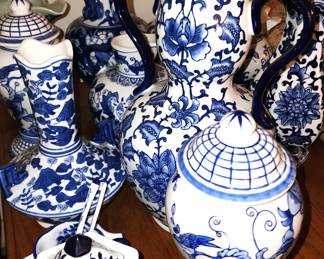 Blue and White Porcelain Pottery Dishware Collectibles