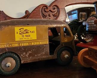 1950s Vintage Jewel Tea Metal Delivery Van Truck Toy Collectible