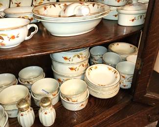Hall China Jewel tea autumn leaf collection 100's of pieces (some not shown, still in totes).
