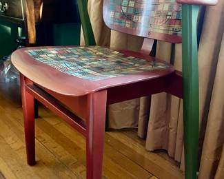 Coloratura hand painted mid-century chair