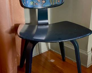 Coloratura hand painted mid-century chair