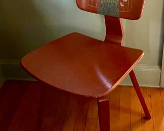 Coloratura hand painted mid-century chair