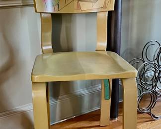 Coloratura hand painted mid-century chair
