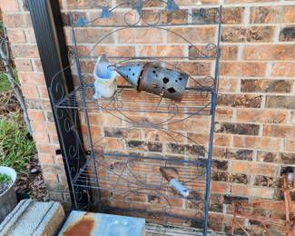 Plant stand on patio 
