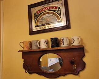 Shelf with mirror & coffee cups - picture