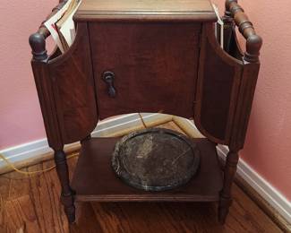 Vintage table with storage for magazines