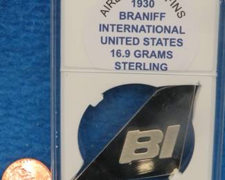 Lot 155. Sterling Airline Tail Fins. 16.9 grams for 1930 Braniff International United States