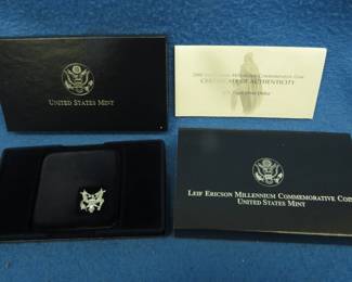 Lot 402. Leif Ericson Millennium Commemorative 26.73-gram 90% silver coin