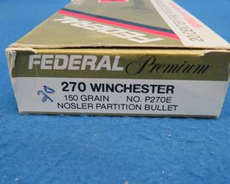 Lot 33. 20 Federal 270 Win. 150-grain Nosler rounds