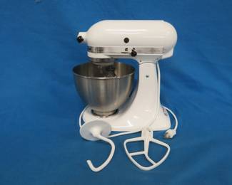 Lot 171. KitchenAid mixer with bowl, dough hook, whisk, and paddle