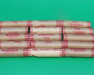Lot 210. 15 rolls of 50 wheat pennies (750) total)..