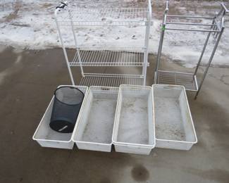 Lot 310. Metal racks and storage bins