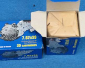Lot 112. Two boxes of 20 each, 40 total, Silver Bear 7.62x39 125 gr. rounds