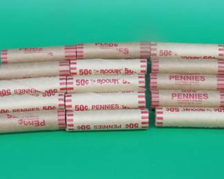Lot 212. 15 rolls of 50 wheat pennies (750) total).
