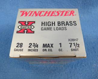 Lot 368. Winchester Super-X 28-gauge. 2 3/4" {{{}}{#}{}}7.5 shot. Full box of 25 rounds.
