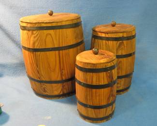 Lot 238. Paul Bunyan's canister set (Stacking barrels)