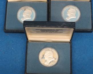 Lot 400. Three 1975 Bicentennial medals commemorating the Battles of Lexington and Concord