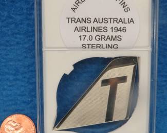 Lot 156. Sterling Airline Tail Fins. 17.0 grams for 1946 Trans Australia Airlines