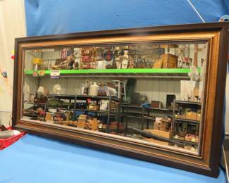 Lot 283. Framed beveled mirror 66" x 33" in excellent condition ready for hanging