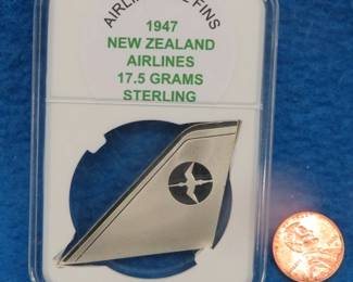 Lot 154. Sterling Airline Tail Fins. 17.5 grams for 1947 New Zealand Airlines
