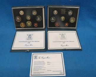 Lot 406. 1986 and 1987 U. K. Proof 8-coin collections
