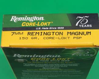 Lot 245. One box of 20 Remington Core-Lokt 7mm Rem. Magnum rounds