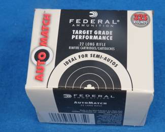 Lot 118. Federal .22 LR. 40-grain. Full box of 325 rounds.